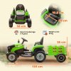 AIYAPLAY Ride on Tractor with Trailer, 12V Electric Vehicle with Remote Control, Ride on Car for Kids with Music, Shifter, Start-Up Sound for Ages 3-8 Years, Green
