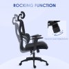 Vinsetto Ergonomic Office Chair, Mesh Swivel Desk Chair with Lumbar Support, Padded Seat, Adjustable Height and Headrest for Home Office, Black