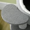 PawHut Cat Tree for Indoor Cats, 3 Tier Cat Tower Barrel Shaped with Sisal Scratching Posts, Cat Bed, Platforms, Hanging Ball, Grey