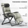 Outsunny Zero Gravity Chairs Set of 2, Folding Reclining Garden Chair, Outdoor Sun Lounger with Cushion, Garden Recliner Chairs with Headrest and Cup Phone Holder Tray for Beach, Grey