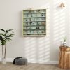 HOMCOM 7-Tier Wall Mounted Display Cabinet, Display Case with 6 Adjustable Shelves, Glass Doors for Home Office Ornaments 83x80cm, Rustic Brown