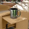 Outsunny Rattan Garden Recliner Chair, Adjustable Backrest Reclining Rattan Chair with Flip Table, Cushion and Footrest, Indoor Outdoor Lounge Reclining Sun Lounger for Patio, Khaki/Beige