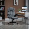 Vinsetto Executive Office Chair, Linen Ergonomic Desk Chair, Swivel Computer Chair with 130° Reclining Back, Adjustable Height and Armrests for Home and Work, Grey