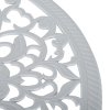 Outsunny 3 Pieces Antique Garden Bistro Set for 2, Cast Aluminium Garden Furniture Set with Umbrella Hole for Balcony, Porch, Patio, White