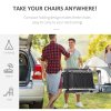 Outsunny 2 Piece Reclining Zero Gravity Chair Metal Frame Folding Garden Sun Lounger with Cushion Headrest, Light Grey