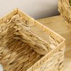 HOMCOM Set of 3 Wicker Storage Baskets, Woven Baskets with Handles, for Organizing, Storage Boxes for Shelves, Bedroom, Living Room, Bathroom, Natural Tone