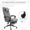 Vinsetto Office Chair Ergonomic Desk Chair, Computer Chair with Footrest & Head Pillow, 360° Swivel Recliner Chair for Home Office, Light Grey