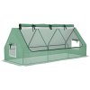 Outsunny 240x90x90cm Small Greenhouse, House-Shaped Portable Grow Tunnel Mini Greenhouse with Mesh Windows for Indoor and Outdoor, Green