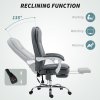 HOMCOM Office Chair with 6-point Massage and Heat, Fabric Computer Desk Chair with Reclining Backrest, High Back, Height Adjustable, Swivel Wheels, Footrest, Remote, for Home, Grey