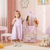 AIYAPLAY Kids Mirror Full Length with Storage Shelf, 360?? Rotating Standing Mirror for Bedroom, Kids Room, Nursery Room, Pink