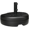 Outsunny Half Round Umbrella Base, Half Patio Parasol Stand Holder for Deck, Garden, 18 kg Capacity Water or 21 kg Capacity Sand, Fit 3.8 cm or 4.8 cm Pole, Black