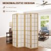 HOMCOM 4 Panel Folding Room Divider, Freestanding Privacy Screen, Indoor Room Partition for Living Room, Bedroom and Office, 160 x 170cm