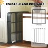 PawHut Dog Pen, 6 Panel Puppy Pen, Steel Dog Playpen, for Small Breeds, 60cm Tall, Black