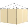 Outsunny Gazebo Side Panels with Zipped Doors, for 3x3 m or 3x6 m Pop Up Gazebo, 2 Pack Sides Replacement, Beige