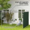Outsunny Gazebo Side Panel, Canopy Sidewall Panel with 4 Mesh Bags and 2 Storage Pockets for 3 x 3 m Straight Leg Pop Up Gazebos, 1 Pack Sidewall Only, Green