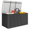 Outsunny 380L Garden Storage Box Outdoor Storage Box Waterproof with Lockable Lid and Moulded Handles, Double-Layer HDPE Deck Box, 115 x 60 x 60 cm
