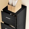 HOMCOM File Cabinet with 4 Drawers for Home Office, Vertical Filing Cabinet with Lock, Adjustable Hanging Bar for A4 and Letter Size, Black Wood Effect