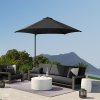 Outsunny 2.5M Garden Cantilever Parasol, Offset Roma Patio Umbrella Hanging Sun Shade Canopy Shelter with 360 Rotation and Cross Base, Black
