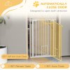 PawHut Extra Tall Dog Gate with Cat Flap, Pet Safety Gate for Doorways Stairs with Auto Close Double Locking, 104 cm Tall 74-80 cm Wide, White