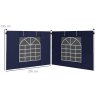 Outsunny Gazebo Side Panels with Windows and Doors, for 3x3(m) or 3x6m Pop Up Gazebo, 2 Pack Sides Replacement, Blue