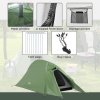 Outsunny 1-2 Man Camping Tent, Double Layer Dome Tent with 2000mm Waterproof Rainfly and Carry Bag, Lightweight for Fishing, Travel, Hiking, Sports, Festival, Green