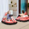 HOMCOM Kids Bumper Car 360° Rotation Spin Waltzer Car 6V Electric Ride On Car with 2 Speeds, Music, Lights for 18-48 Months - Pink