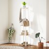 HOMCOM Coat Rack with Storage, Freestanding Coat Stand with 8 Hooks and 3-Tier Shelf, Clothes Rack for Bedroom, Entryway