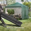 Outsunny 3 x 3 (M) Pop Up Gazebo, UPF 30+ with 2 Sidewalls, Leg Weight Bags and Wheeled Bag, Height Adjustable Party Tent Event Shelter for Garden, Patio, Green