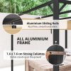 Outsunny 3 x 3(m) Garden Pergola with Retractable Roof Canopy, Aluminium Pergola Kit Gazebo with Roller Shade, UPF30+ Sun Shade Shelter for Porch, Khaki
