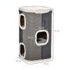 PawHut Cat Barrel Scratching Post Cat Tree for Indoor Cats Kitten Climbing Frame Pet Play Tower Soft Plush & Lamb Fleece Grey