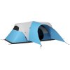 Outsunny 5-6 Man Camping Tent, 3000mm Waterproof Family Tent with Porch and Sewn in Groundsheet, Portable with Bag, for Fishing Hiking Festival, Blue