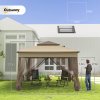 Outsunny 3 x 3(m) Pop Up Gazebo, Marquee Party Tent with Double Tier Roof, Netting and Carry Bag, Event Shelter for Outdoor Patio, Khaki
