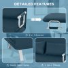 HOMCOM 2 Seater Sofa Bed, Click Clack Convertible Bed Settee, Modern Velvet Feel Fabric Sofa with 2 Cushions for Living Room, Bedroom, Guest Room, Navy Blue