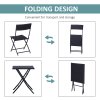 Outsunny 3 Pieces Folding Rattan Bistro Set, Garden Furniture Bistro Set with Folding Garden Table and Chairs, Wicker Balcony Furniture for Outdoor, Patio, Porch, Black