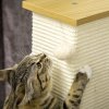 PawHut Cat Scratching Post 80cm Tall Cat Scratch Post with Hanging Ball Toy, Cat Scratcher Natural Sisal Rope