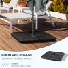 Outsunny Set of 4 Parasol Base Stand Weights for Banana Hanging Cantilever Umbrella, 56kg Water or 72kg Sand Filled, Up to 84kg with Water/Sand Combo Filling, Black