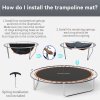 SPORTNOW Trampoline Replacement Mat with Eight Rows of Stitching, Spring Pull Tool, 54 V-Hooks, for 10ft Trampoline, Using 14cm Springs, Trampoline Jumping Mat, Orange