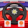 AIYAPLAY Ride on Fire Truck, 12V Kids Electric Car with Sirens, Flashing Lights, Firefighting Tools, Music, Horn, Slow Start, Gift for Boys and Girls, Red