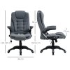Vinsetto Executive Office Chair, Linen Ergonomic Desk Chair, Swivel Computer Chair with 130° Reclining Back, Adjustable Height and Armrests for Home and Work, Grey