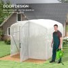 Outsunny 3 x 2 x 2m Polytunnel Greenhouse with Hinged Door, Walk-in Grow House Tent with UV-resistant PE Cover, Galvanised Steel Frame, Clamps, White