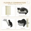 PawHut Three-Piece Wall-Mounted Cat Shelves, with Hammock, Cloud-Shaped Jumping Platform, Ladder, Scratching Post, Cat Wall Furniture with Play Ball for Large Cats - Grey