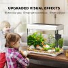 PawHut 27L Fish Tank, Glass Aquarium with Filter System, LED Light, Water Pump, Fish Tank Starter Kits for Betta, Goldfish, Shrimps, White