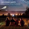 Outsunny Reversible Outdoor Rug with LED String Lights, Waterproof Plastic Straw Mat with Carry Bag for Garden, Deck, RV, Picnic, Beach, Camping, 182 x 274cm, Brown and Black