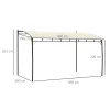 Outsunny 3 x 4m Pergola, Lean to Garden Gazebo with UV-Resistant Canopy and Metal Frame, Outdoor Sun Shade Shelter for Porch, Patio, Deck, Cream White