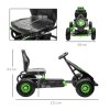 HOMCOM Children Pedal Go Kart, Raving Go Kart with Adjustable Seat, Inflatable Tyres, Shock Aborb, Handbrake, for Ages 5-12 Years - Green