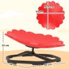 AIYAPLAY Kids Spinning Chair for Autism, Sensory Swivel Chair for ADHD Children, Flower Shaped Sit and Spin Wobble Chair with Metal Base & Non-Slip, Sensory Balance Toy for 3-8 Years Old, Red