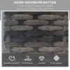Outsunny Outdoor PE Rattan Sun Lounger, 5-Level Adjustable Backrest Wicker Outdoor Chaise Recliner, Garden Chair with 2 Wheels, Grey