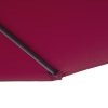 Outsunny 3(m) Garden Banana Parasol Hanging Cantilever Umbrella with Crank Handle and Cross Base for Outdoor, Sun Shade, Wine Red