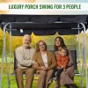 Outsunny 3 Seater Swing Chair, Garden Swing Bench with Adjustable Tilting Canopy, Breathable Mesh Seat and Heavy Duty Metal Frame for Patio, Yard, Black