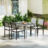 Outsunny Garden Dining Table for 4-6, 120 x 70 cm Outdoor Patio Table with Rust-Resistant Aluminium Frame, Easy Maintenance Slatted Top for Patio, Terrace, Balcony, Black
